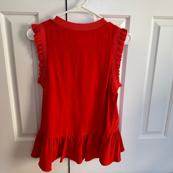 Cinq a sept red silk top - Picture 5 of 6